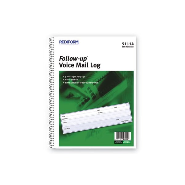 Rediformof Rediform, Voice Mail Wirebound Log Books, 8 X 10 5/8, 500PK 51114 - main